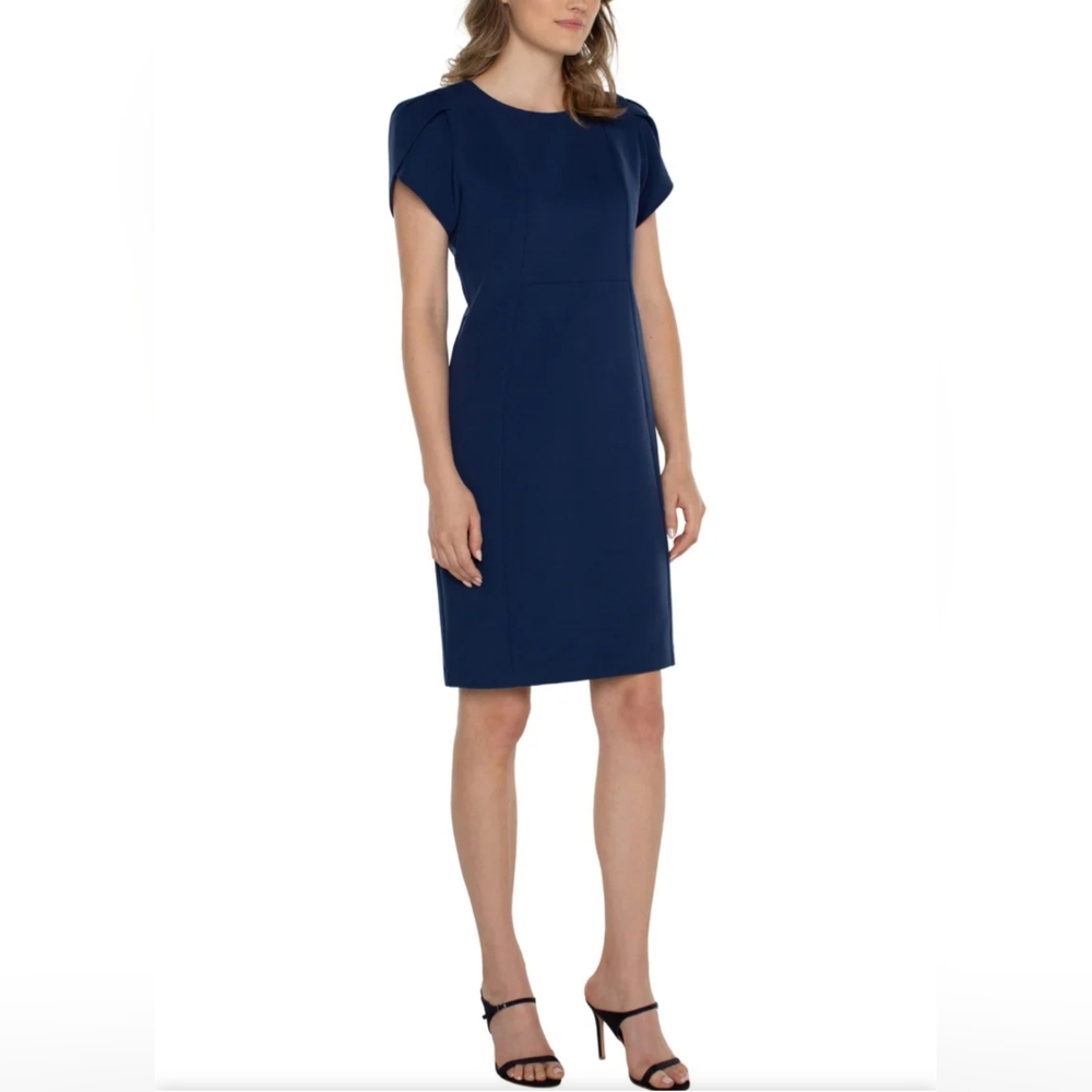 NWT Liverpool Los Angeles Tulip Galaxy Sleeve Sheath Dress Size 2